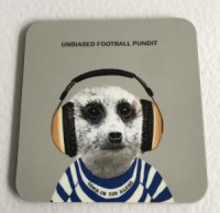 Blues Football Pundit Coaster by Sally Scaffardi